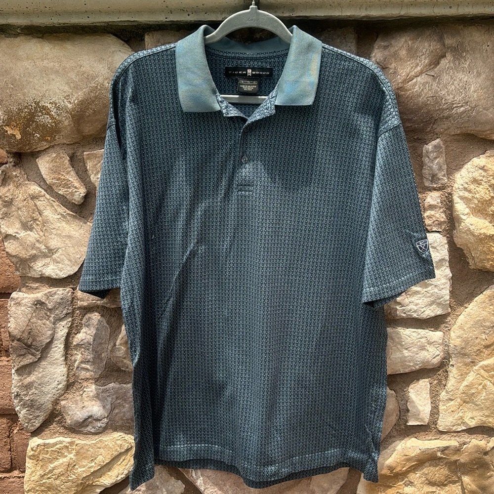Nike Tiger Woods Golf Polo Shirt Boca Raton Resort & Club Logo Diamonds Print XL